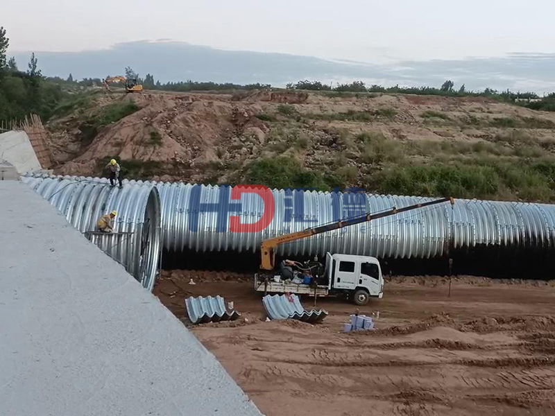 山東萊蕪市波紋涵管排水管道工程3